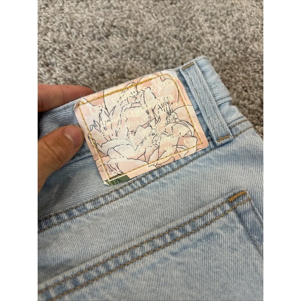 LEVIS PREMIUM High Rise BAGGY DAD WIDE LEG Pleated Jeans 31 (36x30) Flower Patch